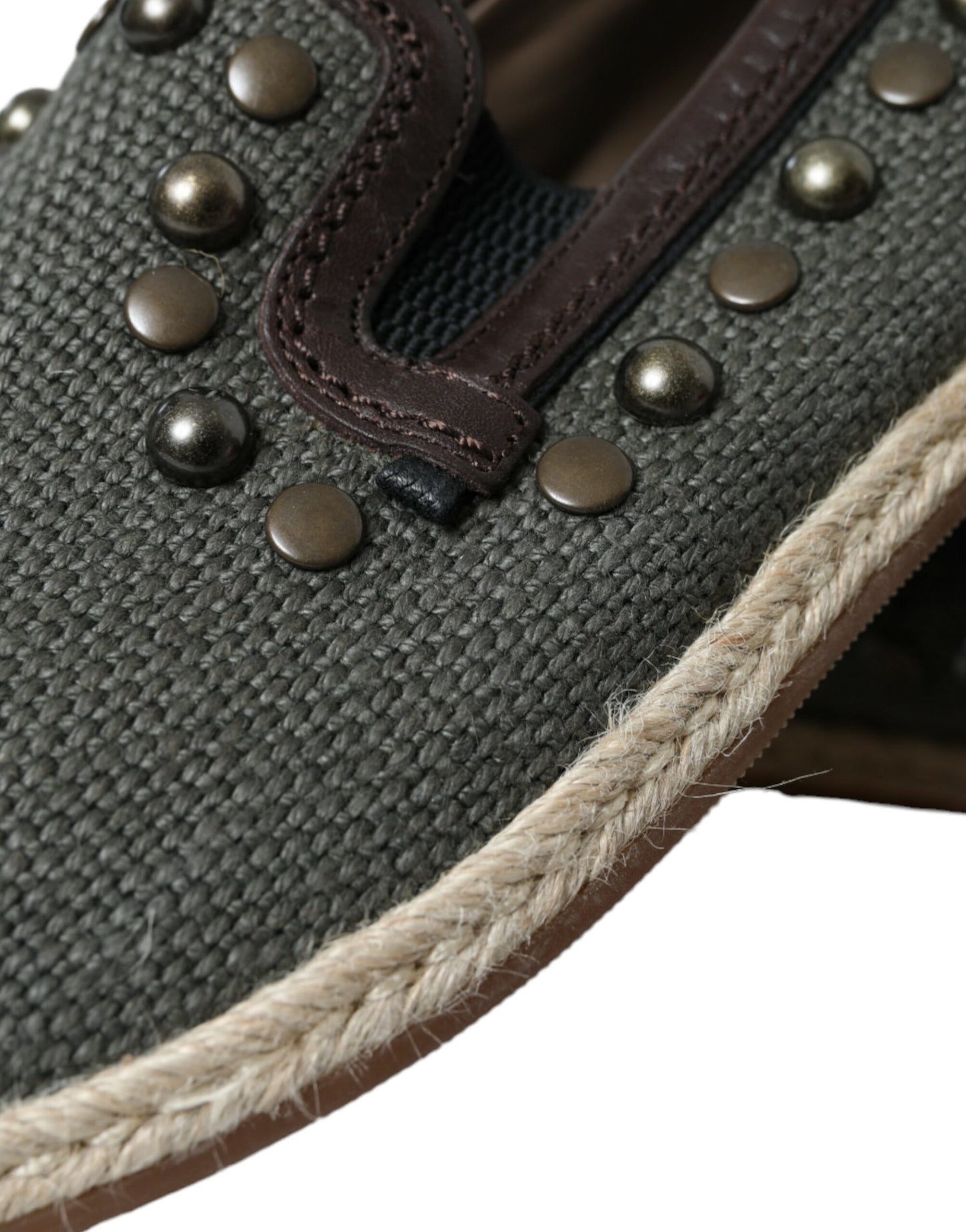 Dolce & Gabbana Canvas Loafer Pantoffel Schoenen met Studs