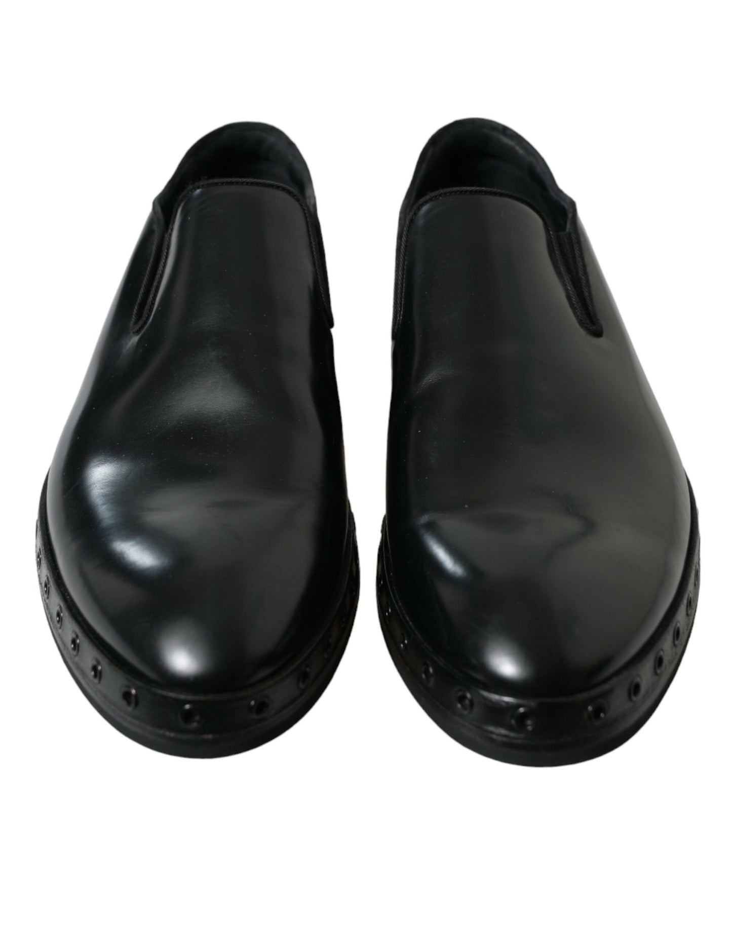 Dolce & Gabbana Elegante Zwarte Leren Loafers Met Studs