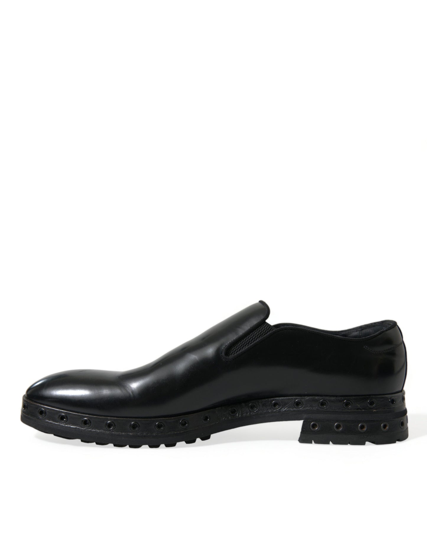 Dolce & Gabbana Elegante Zwarte Leren Loafers Met Studs