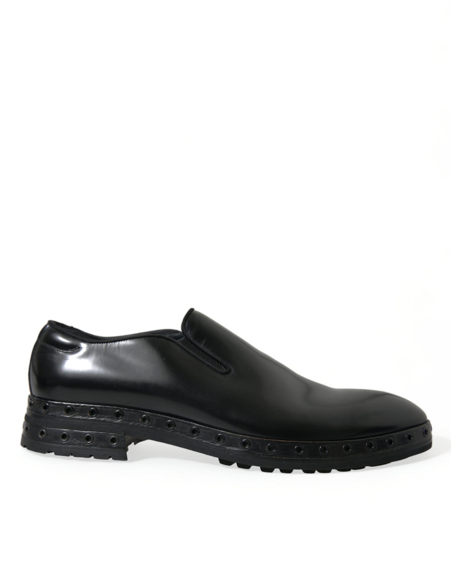 Dolce & Gabbana Elegante Zwarte Leren Loafers Met Studs