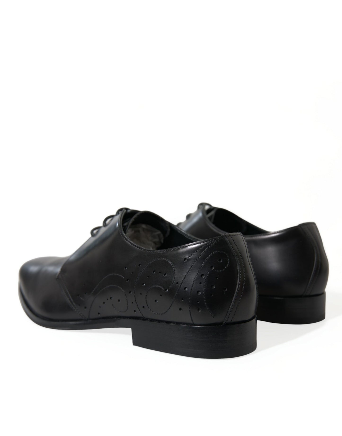 Dolce & Gabbana Elegante Zwarte Leren Derby Dress Schoenen