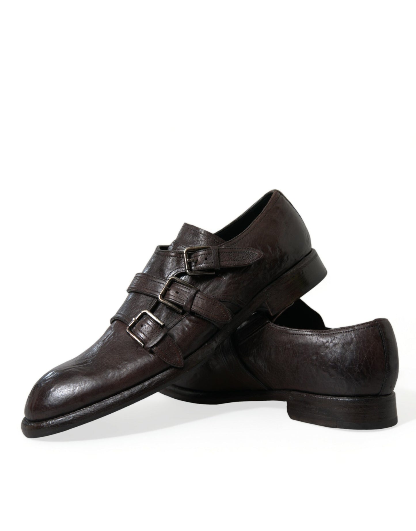 Dolce & Gabbana Elegante leren schoenen met drievoudige gesp