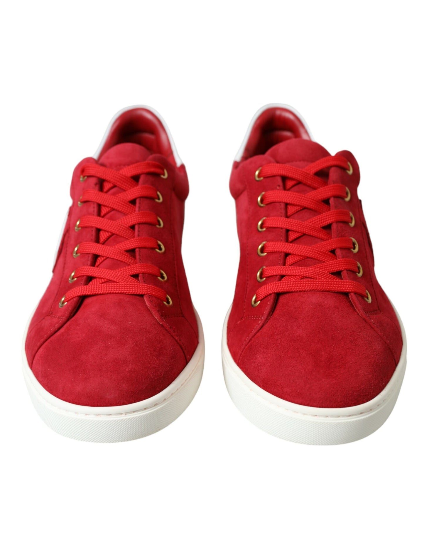 Dolce & Gabbana Elegante Rood & Witte Leren Sneakers