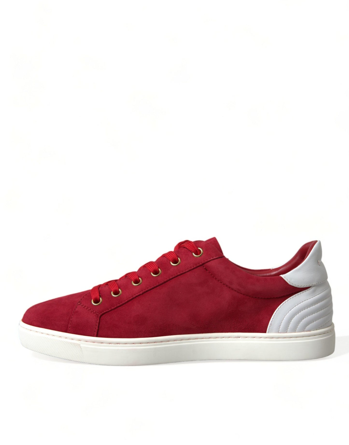 Dolce & Gabbana Elegante Rood & Witte Leren Sneakers