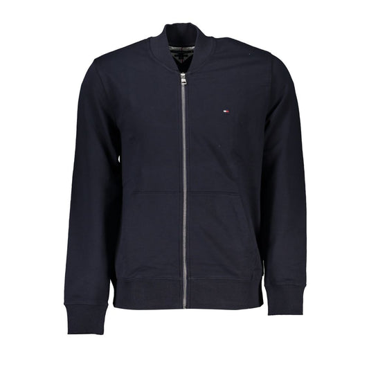 Tommy Hilfiger Strakke blauwe ritstrui met borduurdetail