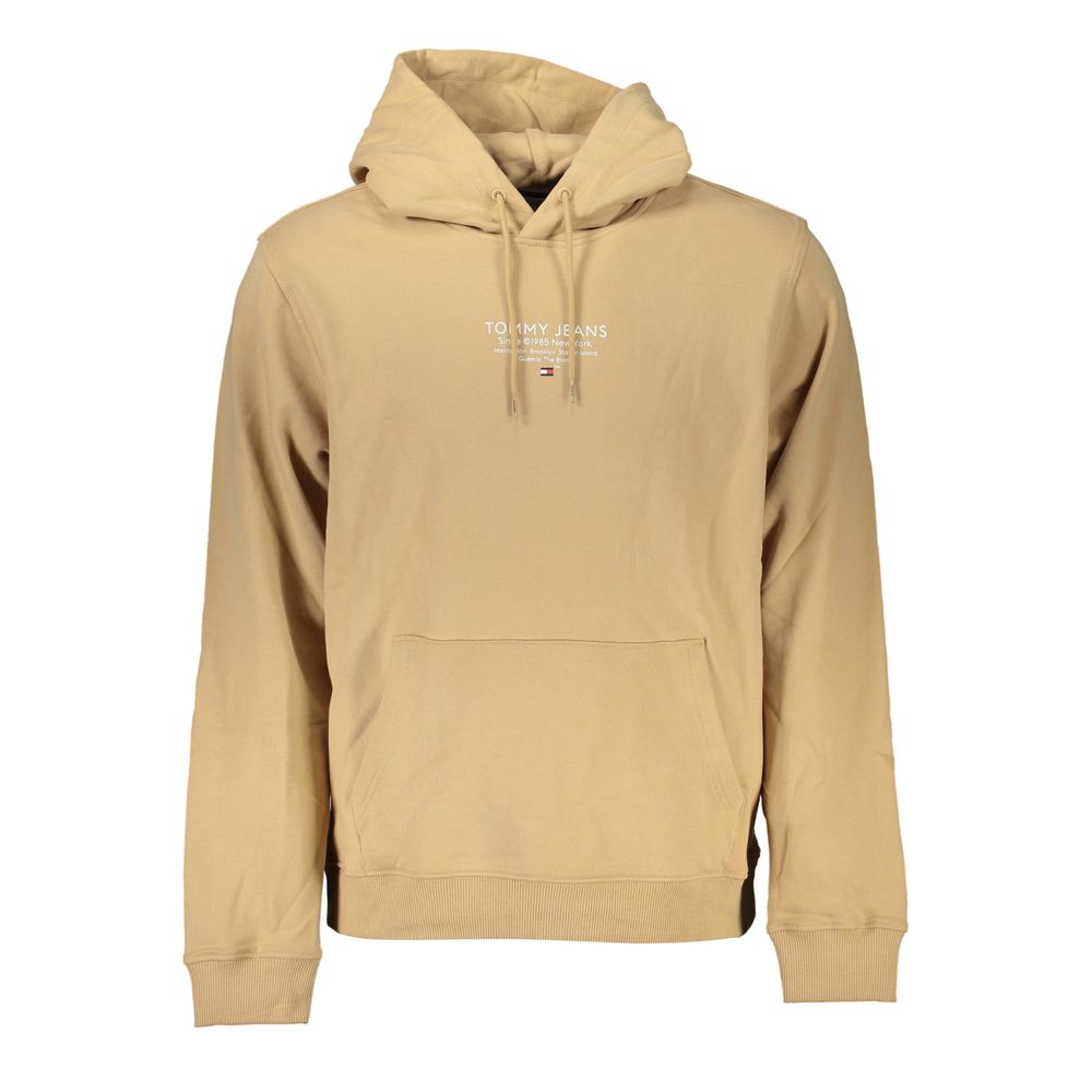 Tommy Hilfiger Beige katoenen sweatshirt met capuchon en centrale zak