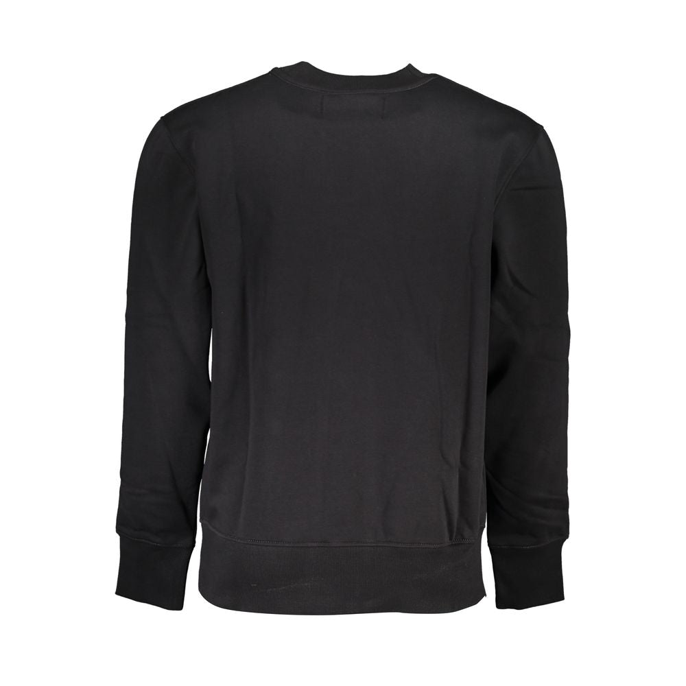 Calvin Klein Strakke Zwarte Fleece Sweatshirt Met Ronde Hals