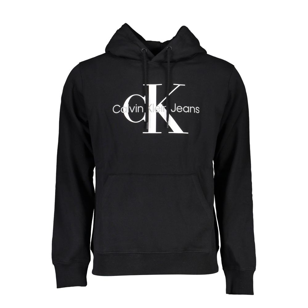 Calvin Klein Strakke Zwarte Katoenen Hoodie met Logoprint