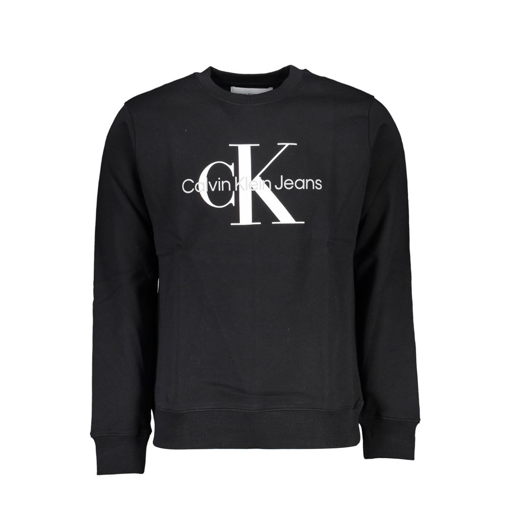 Calvin Klein Strakke Zwarte Katoenen Ronde Hals Sweatshirt