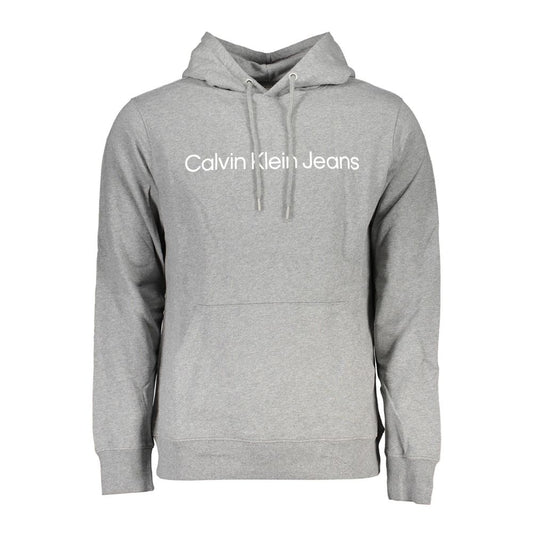 Calvin Klein Chic Grijs Sweatshirt met Capuchon en Centrale Zak