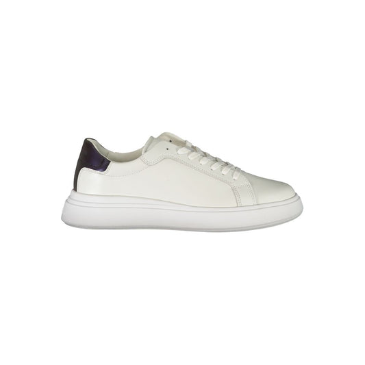 Calvin Klein Strakke Witte Contrasterende Veter Sneakers