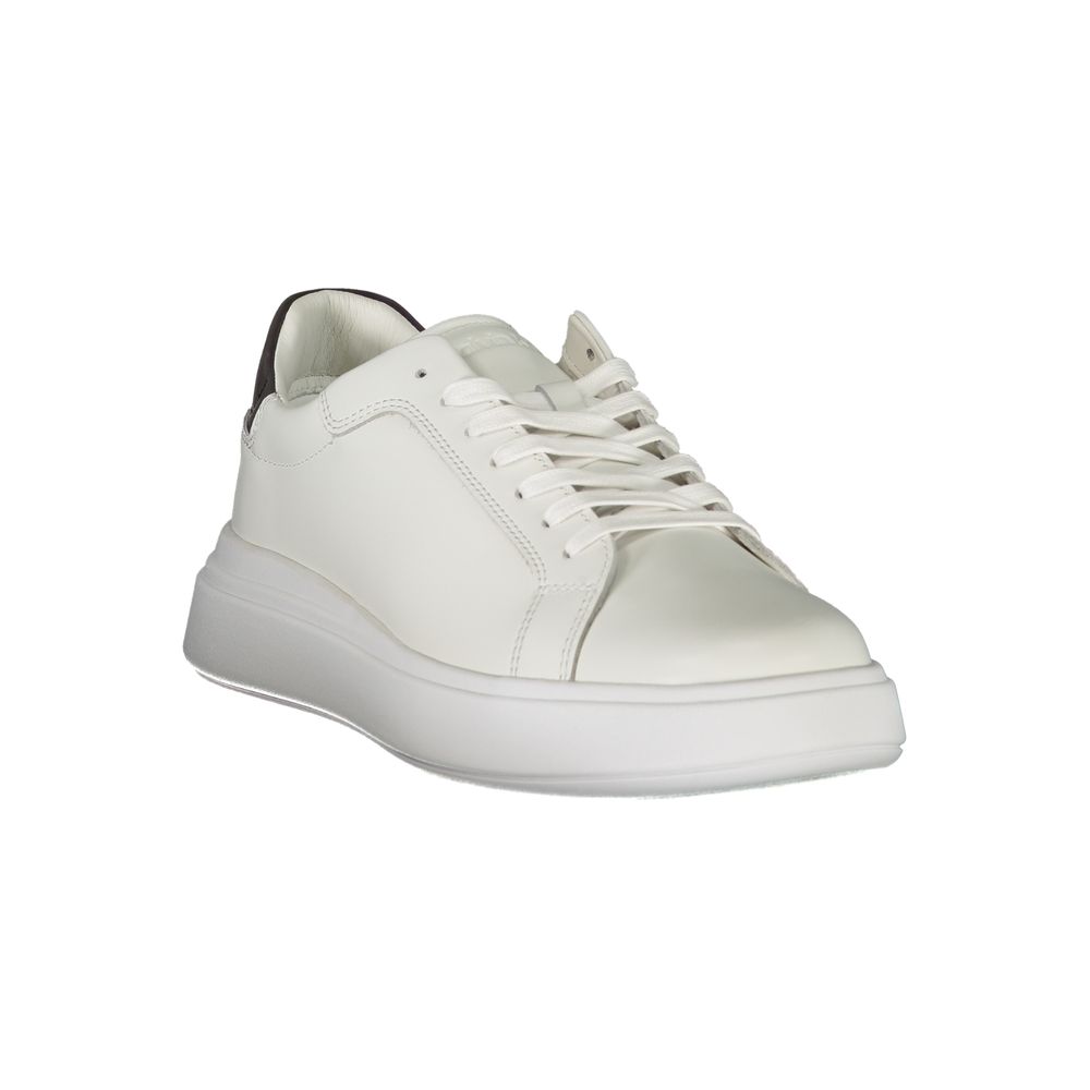 Calvin Klein Strakke Witte Contrasterende Veter Sneakers