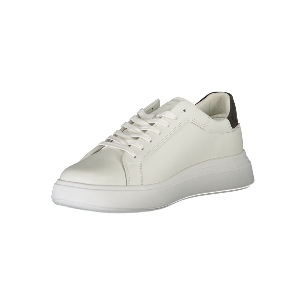 Calvin Klein Strakke Witte Contrasterende Veter Sneakers