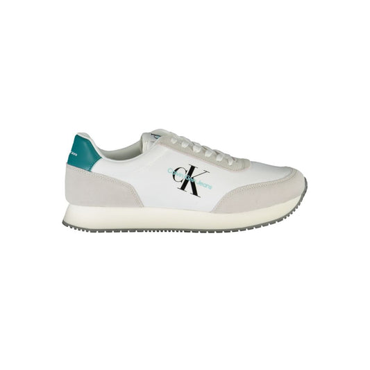 Calvin Klein Elegante Witte Veterschoenen Met Contrasterende Details