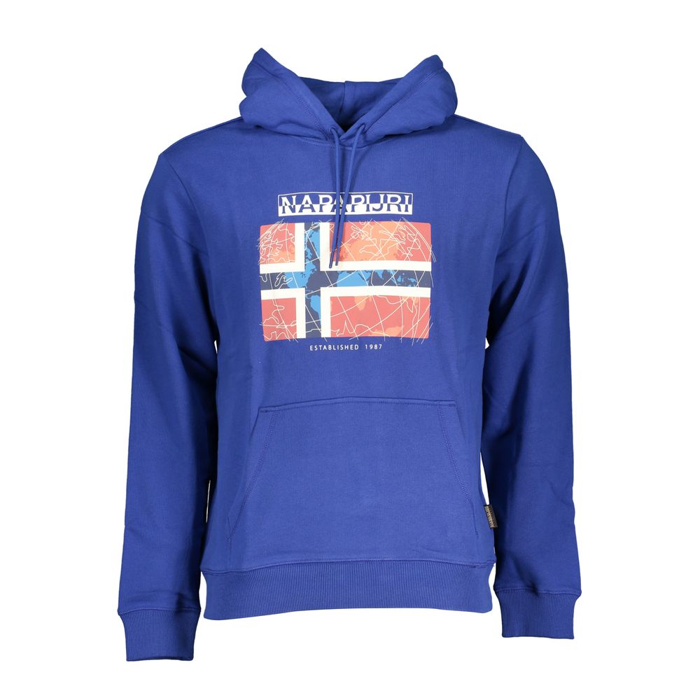 Napapijri Chic Blue Hooded Sweatshirt with Logo Print