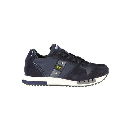 Blauer Contrast Lace-Up Sport Sneakers in Blauw