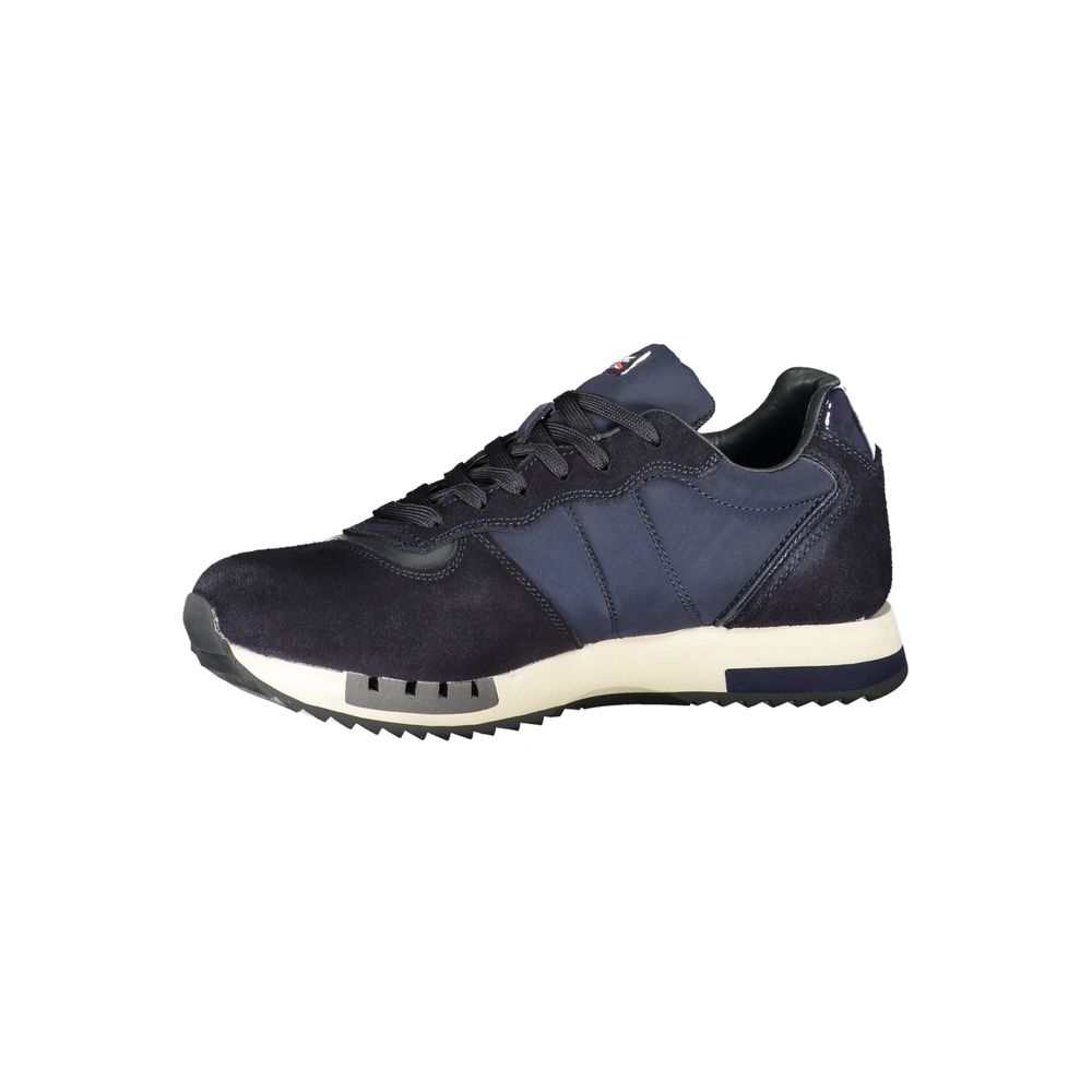 Blauer Contrast Lace-Up Sport Sneakers in Blauw