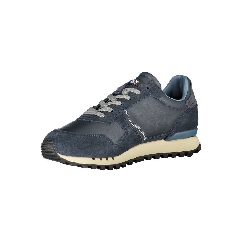 Blauer Strakke Blauwe Sport Sneakers met Contrasterende Veterdetail