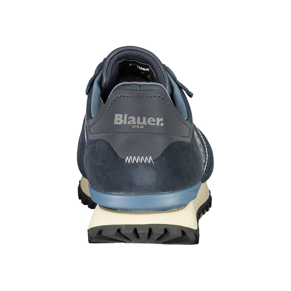 Blauer Strakke Blauwe Sport Sneakers met Contrasterende Veterdetail