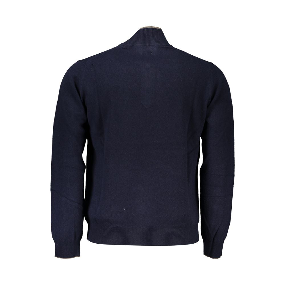 Harmont & Blaine Elegante Contrasterende Detail Half Zip Trui