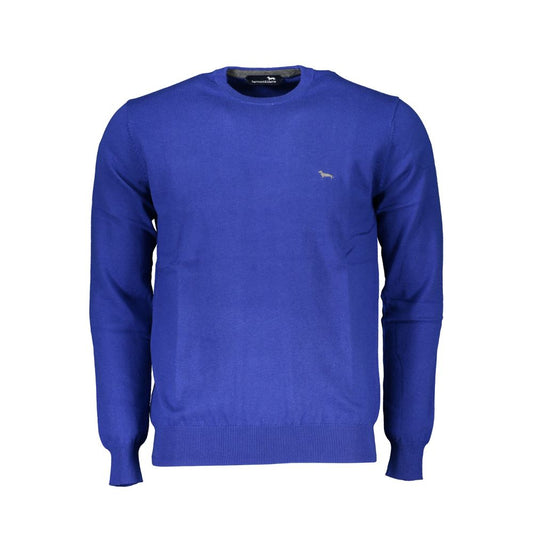 Harmont & Blaine Chic Blue Crew Neck Sweater met borduurwerk