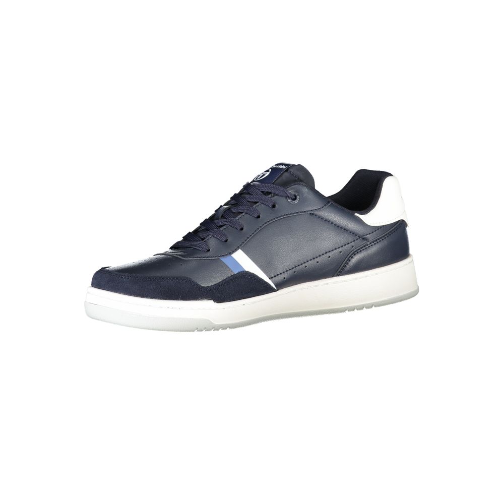 Sergio Tacchini Strakke blauwe sneakers met geborduurde accenten