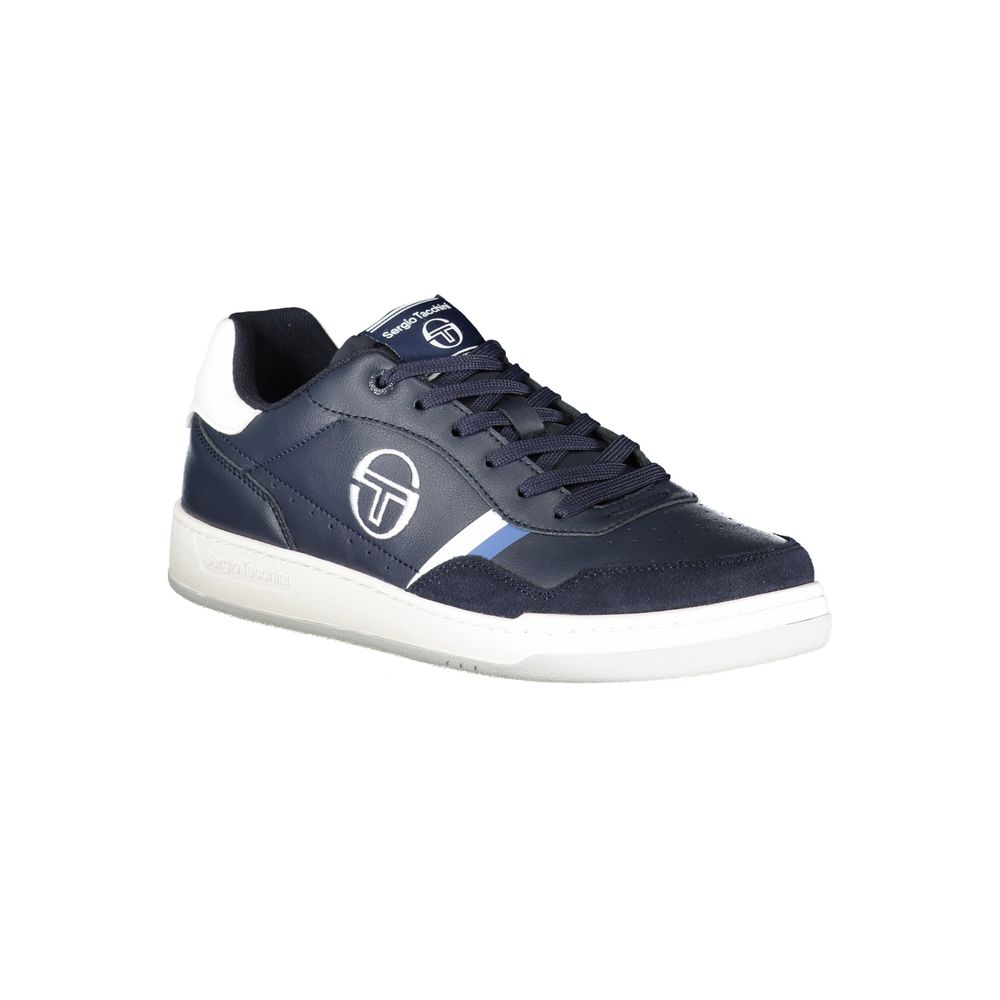 Sergio Tacchini Strakke blauwe sneakers met geborduurde accenten