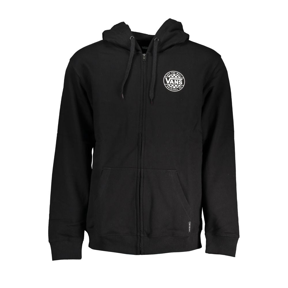 Vans Sleek Black Zip Hoodie met logoprint