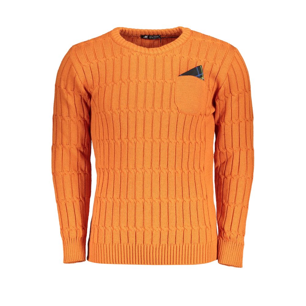 US Grand Polo Twisted Crew Neck Oranje Trui