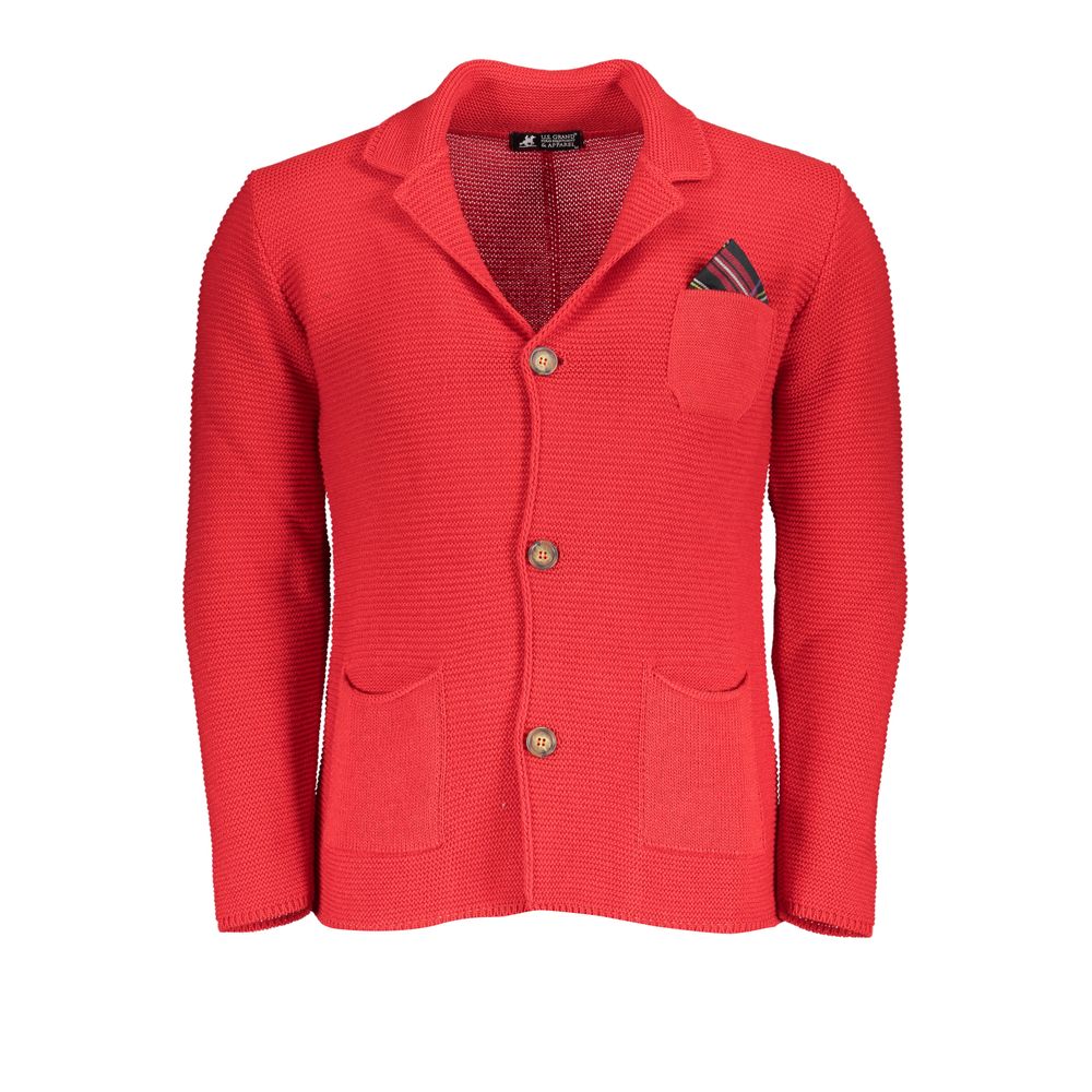 US Grand Polo Chic Roze Cardigan met Elegant Logo Detail