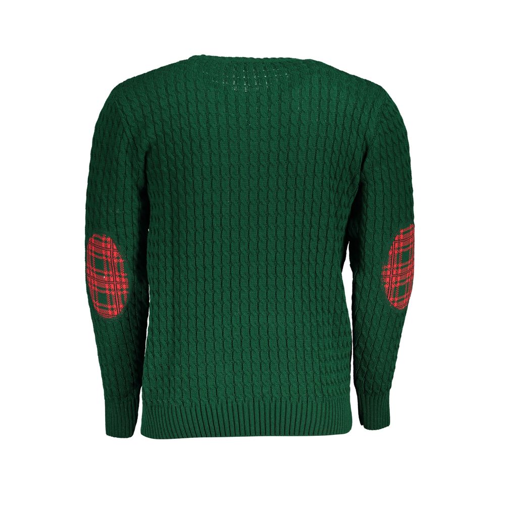 US Grand Polo Twist-Knit Groene Ronde Hals Trui