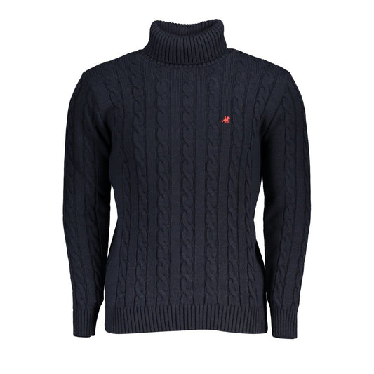 US Grand Polo Elegante Turtleneck Twisted Sweater in Blauw