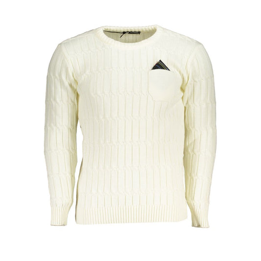 US Grand Polo Elegante Twisted Crew Neck Trui in Wit