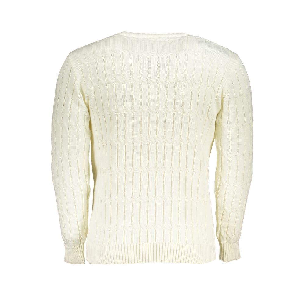 US Grand Polo Elegante Twisted Crew Neck Trui in Wit