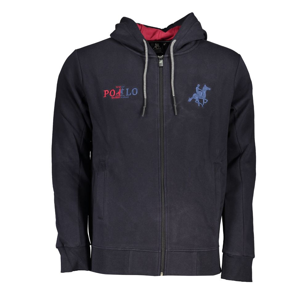 US Grand Polo Chic Blauwe Fleece Sweatshirt met Capuchon