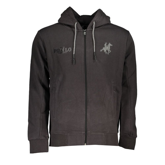 US Grand Polo Elegante grijze hooded sweater met borduurwerk