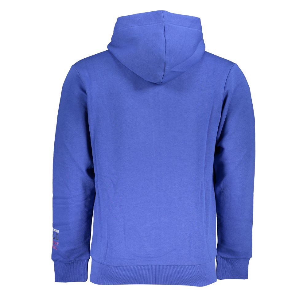 US Grand Polo Chic Blauwe Fleece Sweatshirt met Capuchon en Borduurwerk