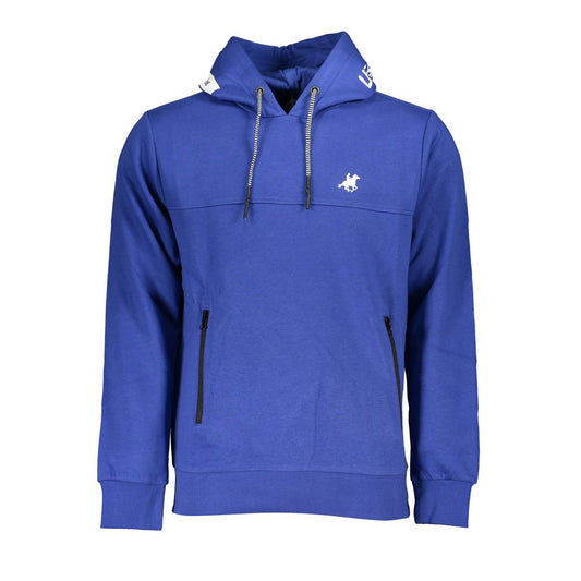 US Grand Polo Chic Blue Fleece Sweatshirt met capuchon en logodetail