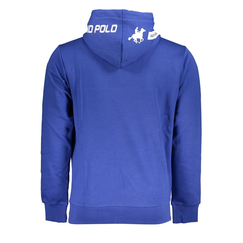 US Grand Polo Chic Blue Fleece Sweatshirt met capuchon en logodetail