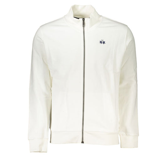 La Martina Elegante Witte Fleece Sweatshirt - Normale Pasvorm