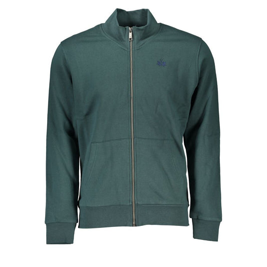 La Martina Elegante Groene Fleece Sweatshirt met Borduurwerk