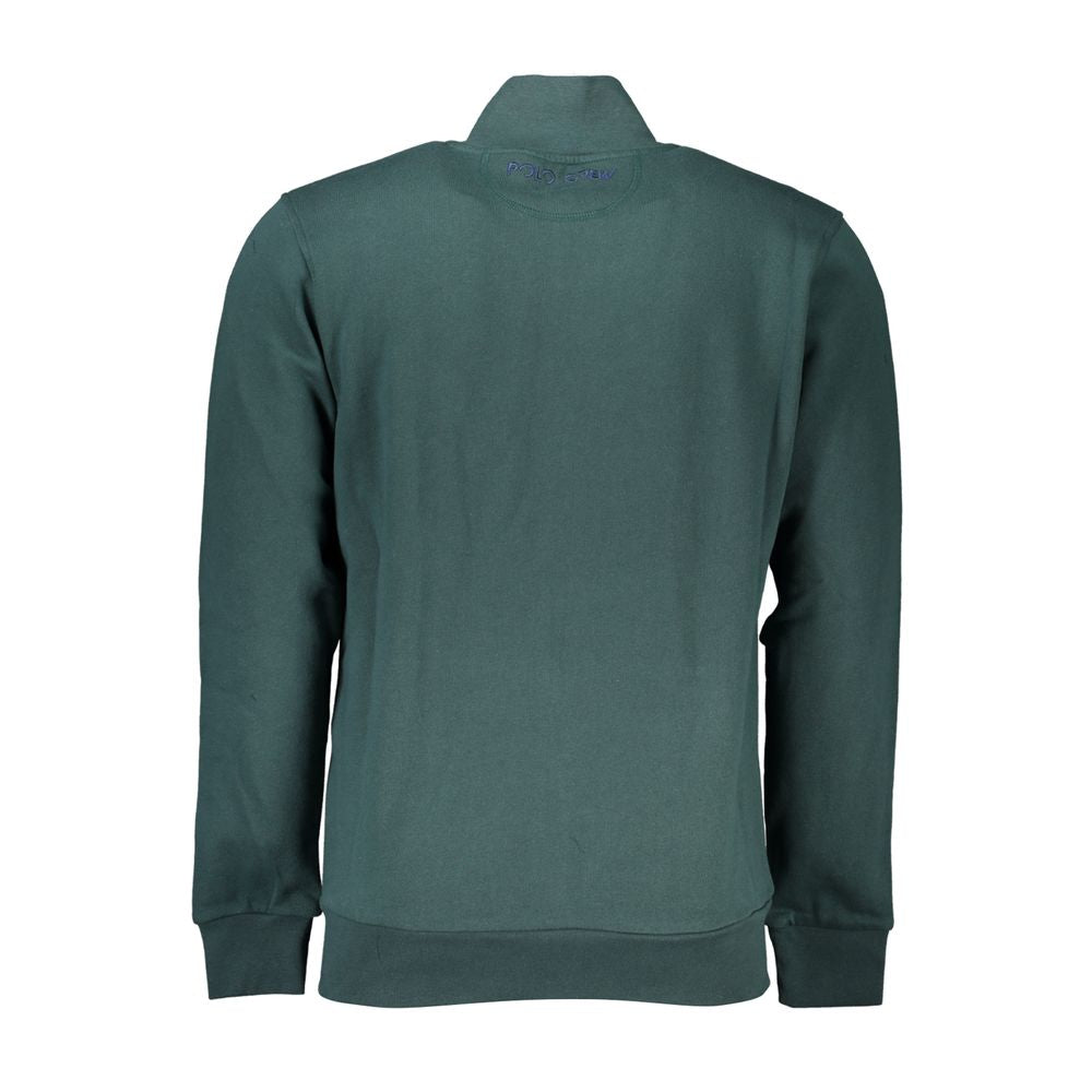 La Martina Elegante Groene Fleece Sweatshirt met Borduurwerk