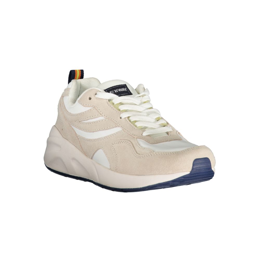 K-WAY Beige veterschoenen met contrasterende details