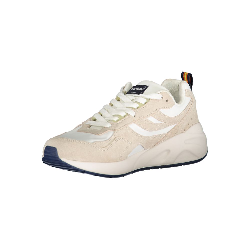 K-WAY Beige veterschoenen met contrasterende details