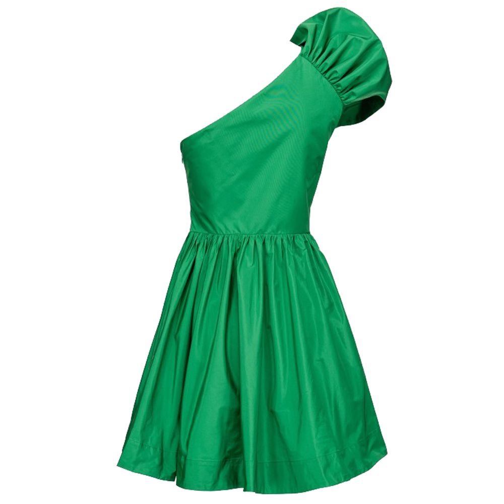 PINKO Chic Groene Gedrapeerde Bustier Flared Jurk