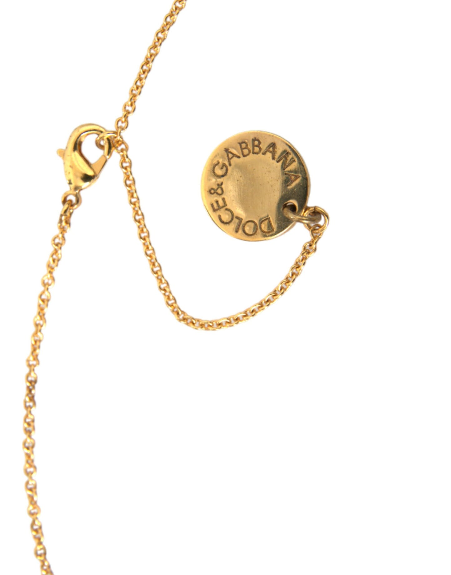 Dolce & Gabbana Gouden Messing Ketting Hond Hart Hanger Charm Ketting