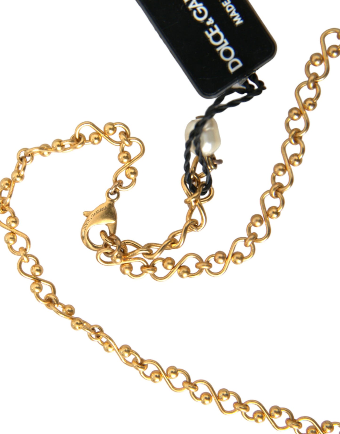 Dolce & Gabbana Gouden Messing Ketting Parel Hanger Charm Ketting