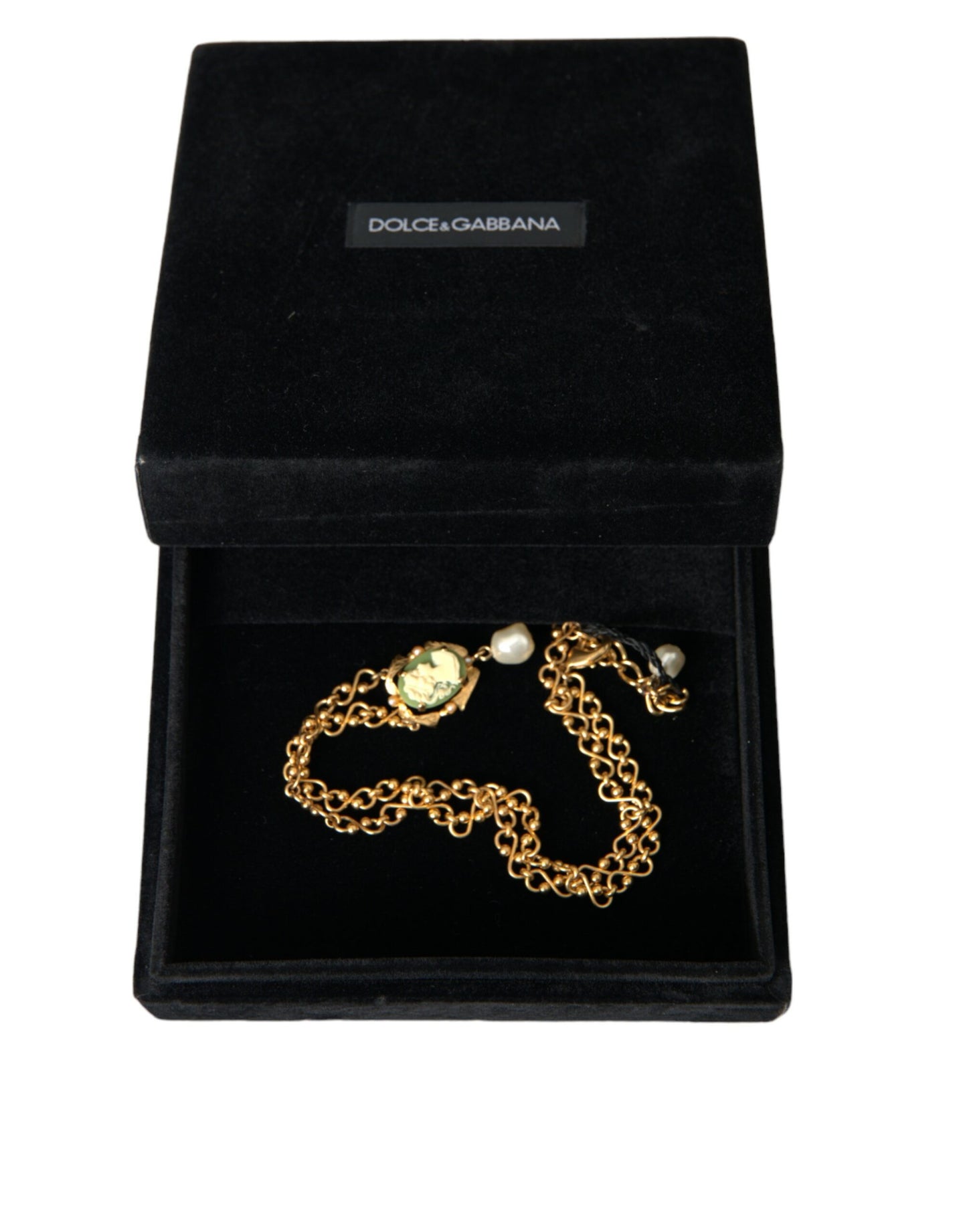 Dolce & Gabbana Gouden Messing Ketting Parel Hanger Charm Ketting