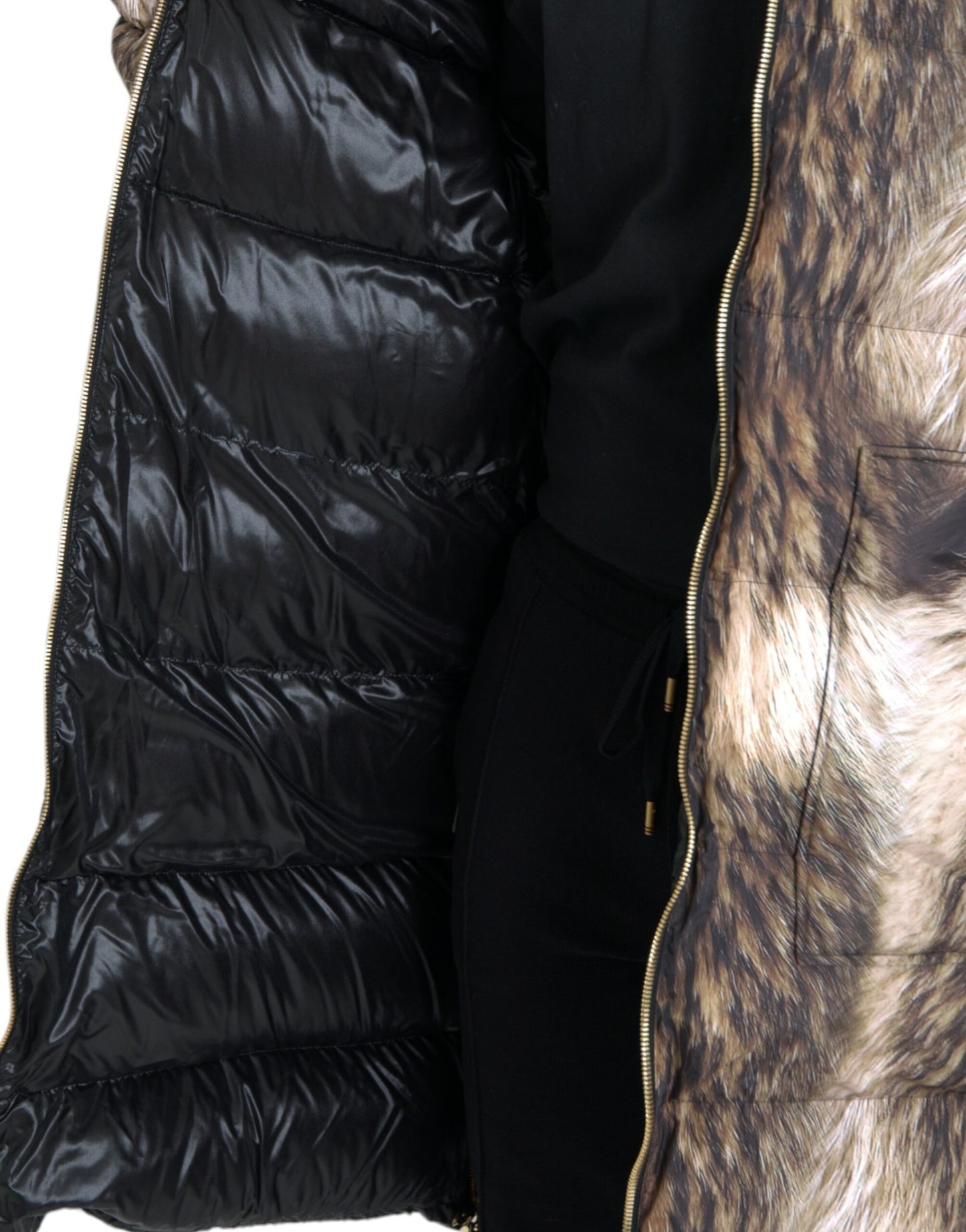 Dolce & Gabbana Parka Bruin Lange Jas Met Volledige Ritssluiting En Capuchon