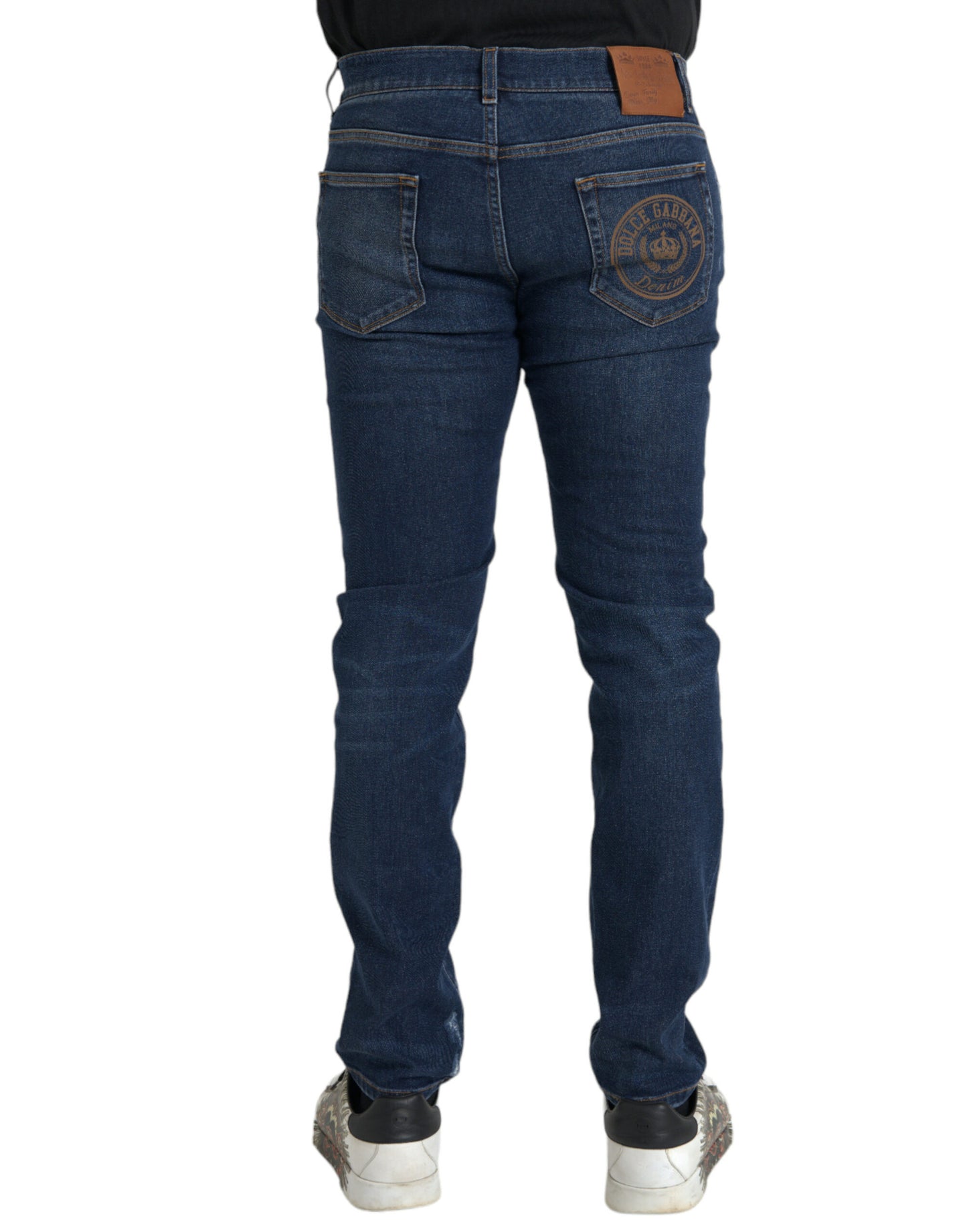 Dolce & Gabbana Blauwe Slim Fit Katoenen Skinny Heren Denim Jeans